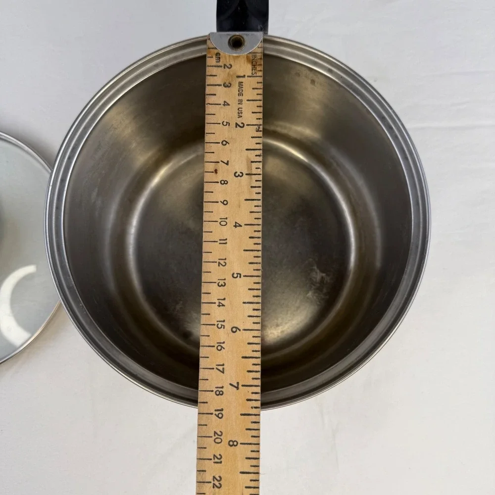Vintage Revere Ware Copper Bottom Saucepan with Glass Lid 7 Inch Penneys‎